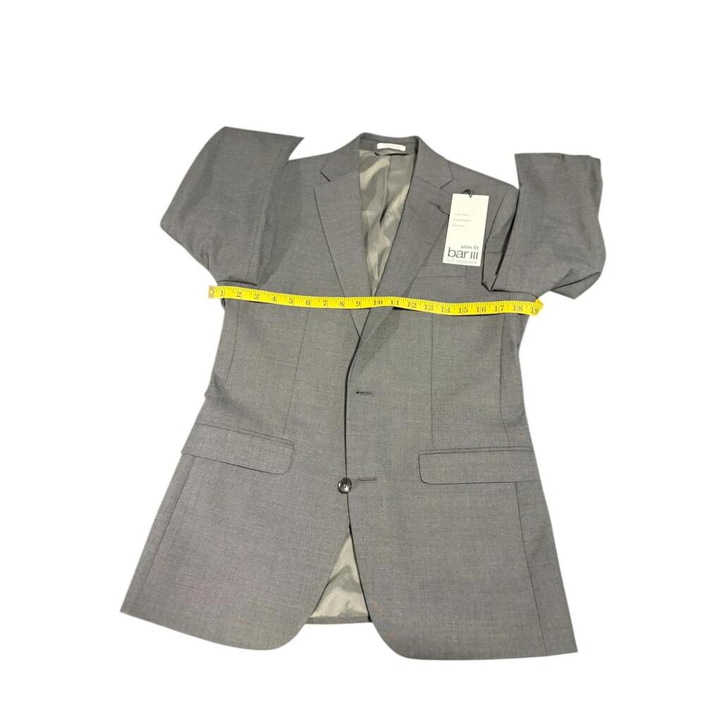 Bar 3 Men’s Blazer - Size 36R Slim Fit, 4-Way Stretch, Modern Gray